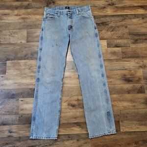 Wrangler Men's Western Light Wash Denim Jeans Size 34x36